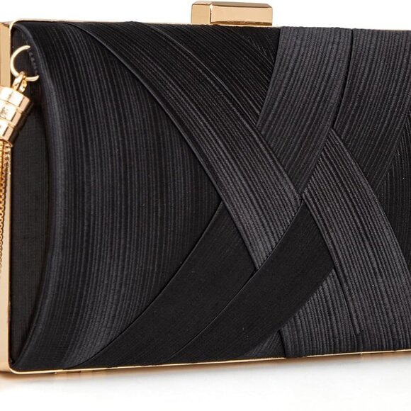 Women Clutch Bag Polyster Evening Crossbody Purse with Tassel for Formal Events - Picture 1 of 9